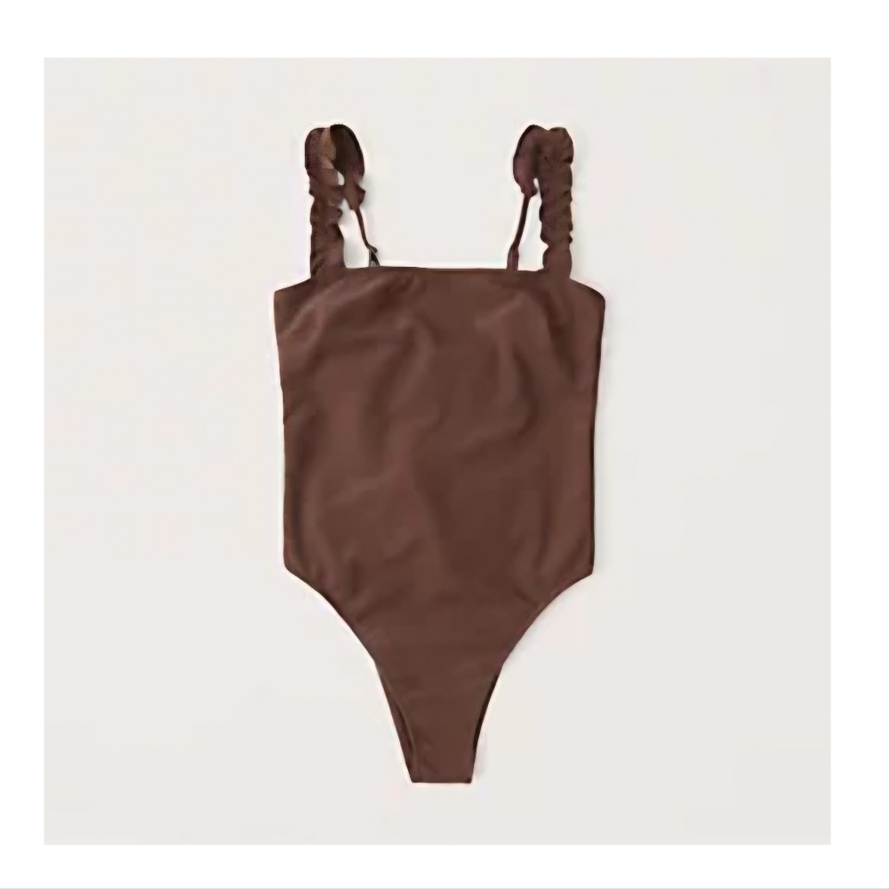 Abercrombie and Fitch Ruffle Strap One-Piece Swimsuit